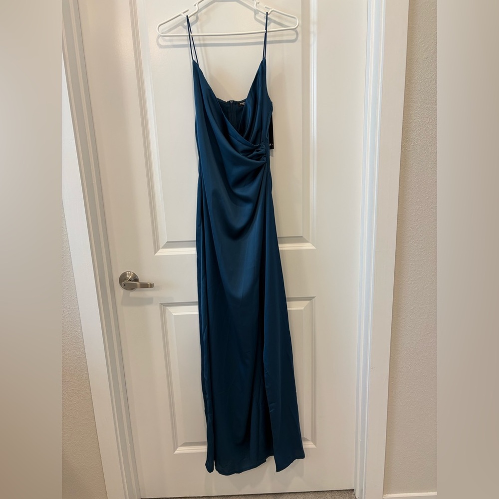 Nasty Gal Blue/Green Slip Maxi Dress